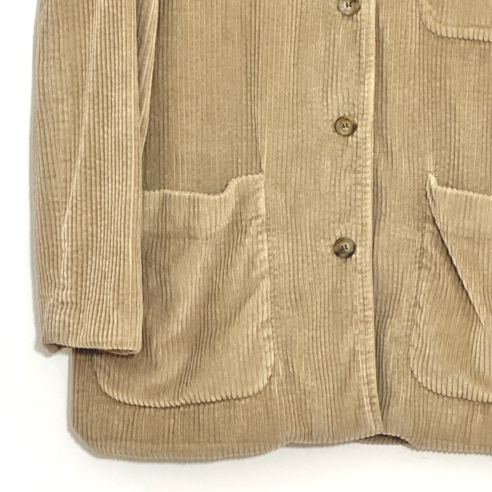 VTG J Crew Women Jacket S Tan Wide Wale Corduroy Barn Chore Coat Western Utility - Picture 3 of 10